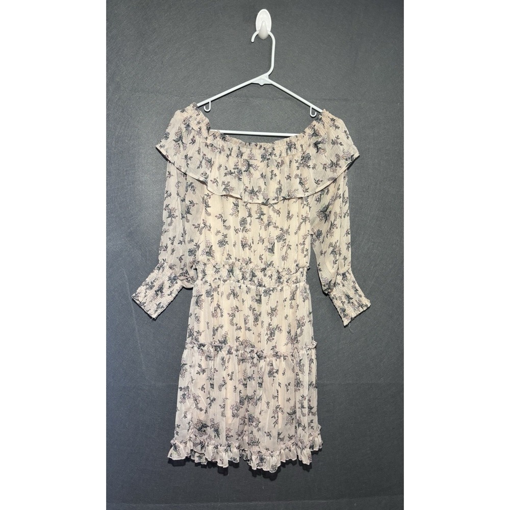 Hayden Los Angeles Dress Womens S Floral Ruffle Off Shoulder Smocked Waist Tired - Picture 10 of 16